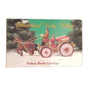 Vintage Heartland Valley Village Deluxe Resin Carriage, Hand Painted Christmas